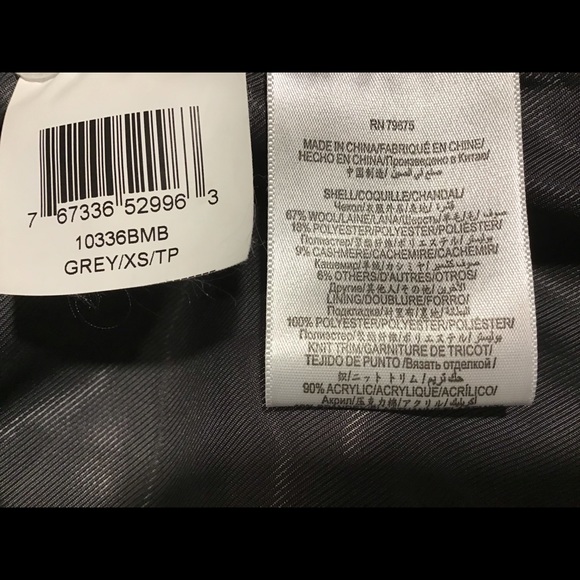 BCBG Grey Peacoat, size XS - Picture 6 of 7